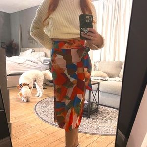 Multicolor midi skirt